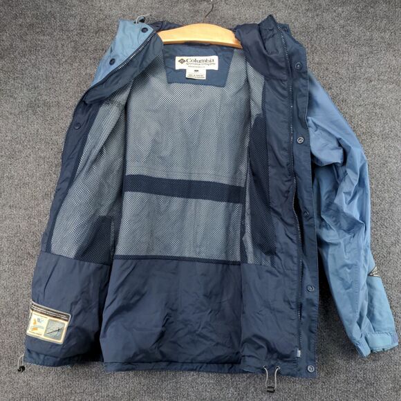 Columbia Omni-Tech Windbreaker Jacket Mens Small Blue Breathable Waterproof - Picture 5 of 16